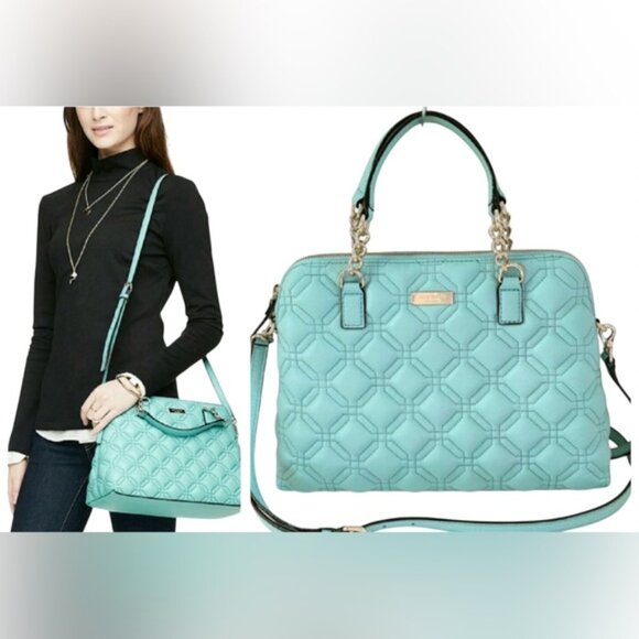 Kate Spade Quilted Leather Astor Court Rachelle Shoulder Crossbody Satchel Bag - Picture 1 of 16